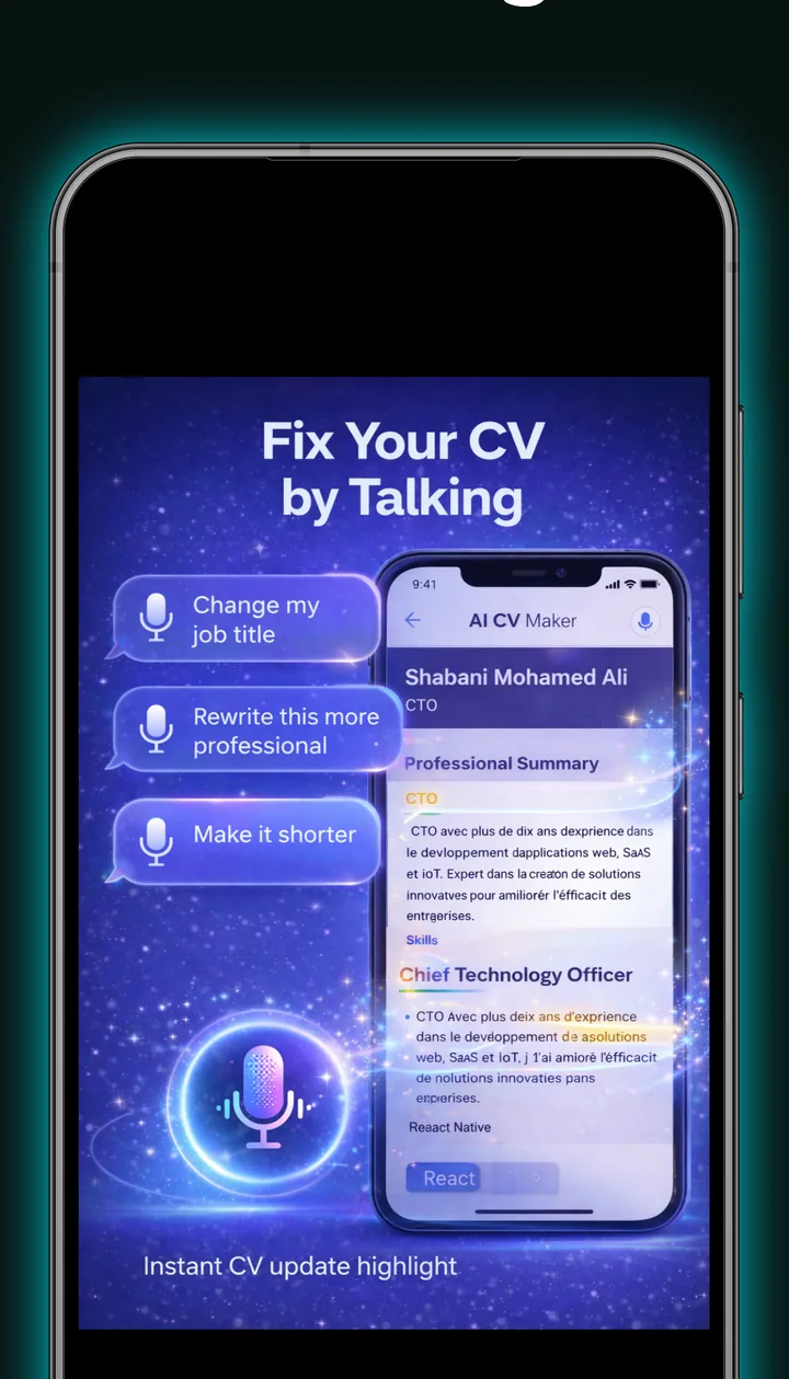 Modifier son CV avec des commandes vocales