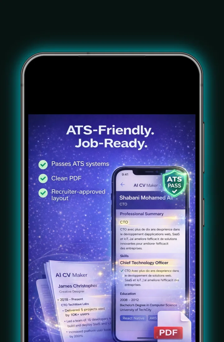 CV compatible ATS exporté en PDF